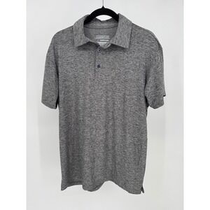 COSSNISS Men's Heathered Gray Short Sleeve Polo Shirt Size‎ Medium